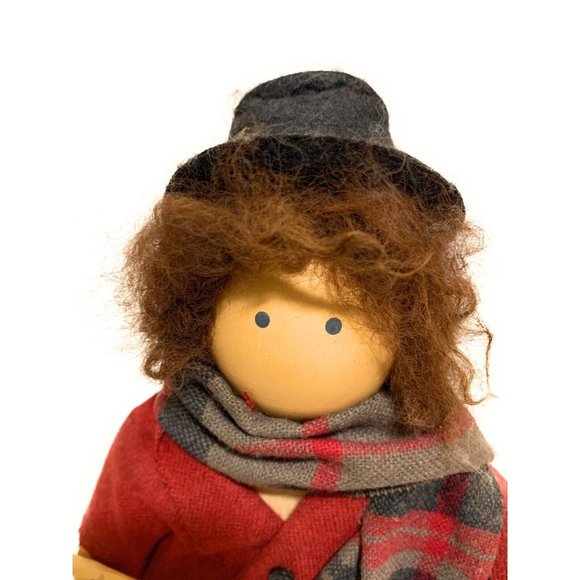 Lizzie High Doll Charles Bowman Christmas Caroler with dog Wooden collectible - Picture 3 of 5